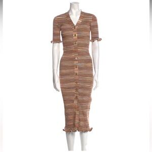 JONATHAN SIMKHAI Striped Midi Length Dress Sz. M